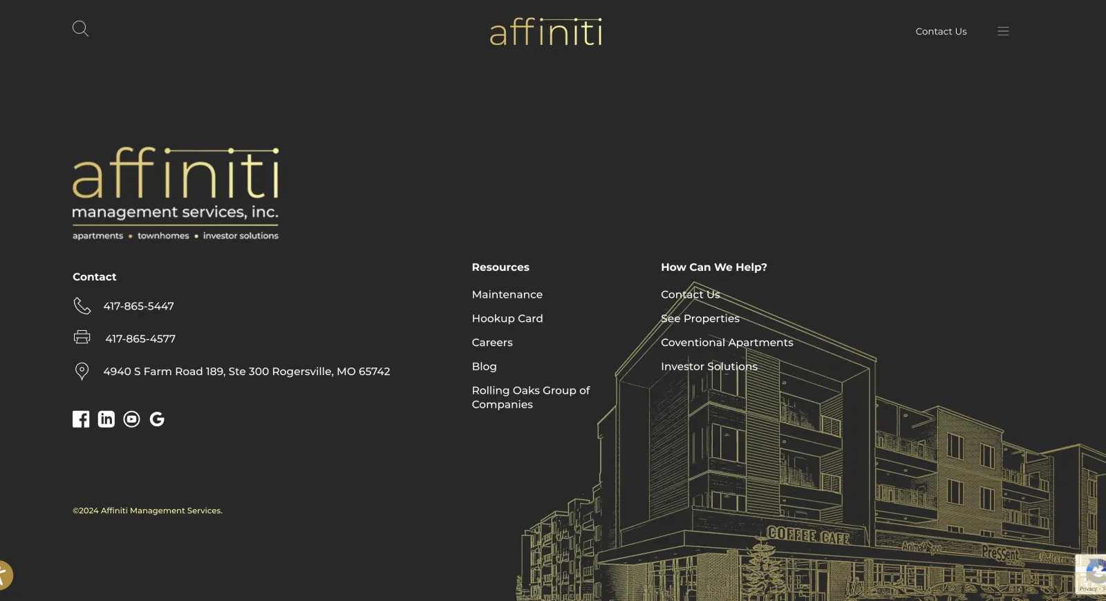 Affiniti Management services page